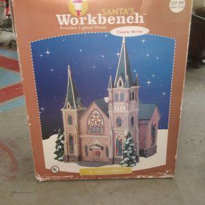 Santa's Workbench Christmas village light up St. James cathedral church MIB
